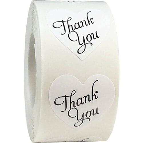 500pcs/roll Round Floral Thank You Sticker for Seal Label Cute Holiday Happy Gift Packaging Stationery Sticker