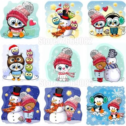 5D DIY Diamond Painting Christmas Snowman Diamond Embroidered Cross Stitch Mosaic Animal Picture Resin Drill Decoration CC1097