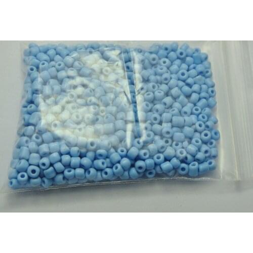 800 Sky Blue Opaque Glass Seed Beads Rondelle 4mm (6/0)