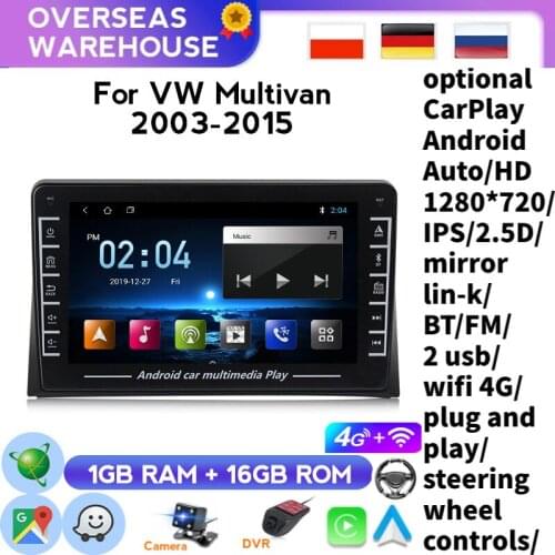 For Volkswagen Multivan T5 2008-2012 2013 2014 2015 Vw 8Inch Android Auto Autoradio Car Video Player Carplay Central Multimedia