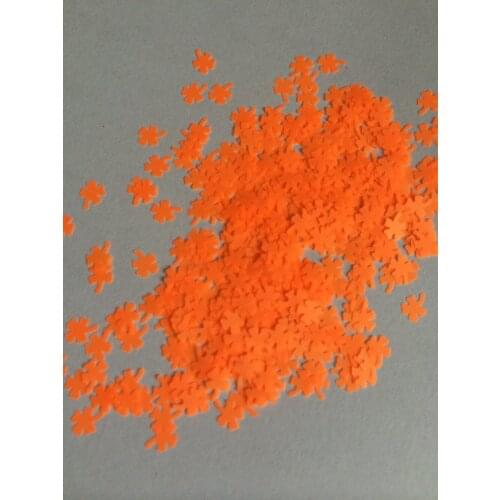 Free shipping Neon Orange solvent resistant clover glitters nail sticker