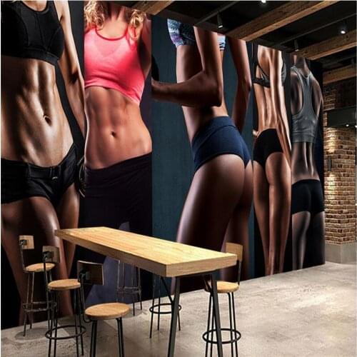 Beibehang Large wallpaper mural custom any size personality gym fitness sexy beauty wall background papel de parede wallpaper