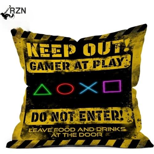 New Design Game Cushion Cover Keyboard Handle Mouse Headset Throw Pillow Case 45x45cm Gamer Chair Car Decor Peach Skin Pillowcas