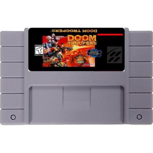 Doom Troopers 16 bit NTSC Big Gray Game Card For USA Version Game Player