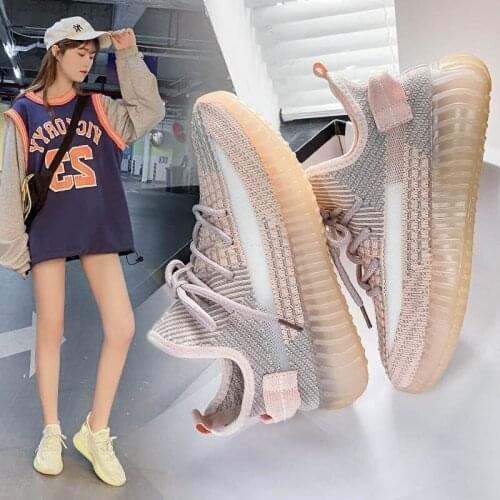 Breathable mesh non-slip soles fashion casual sports womens shoes Korean version of all-match net red shoes coconut shoes