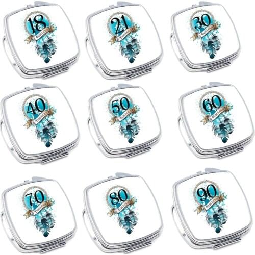 18 21 30 40 years old 18th 21st 30th 40th 50th 60th 70th 80th 90th Birthday Anniversary Decoration gift present Compact Mirror