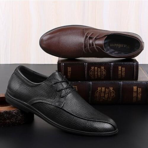 Shoes Men Fashion Men Leisure Shoes Leather Casual Man Shoe Mens Spring Black Shose Flat Sneakers Mens Wear