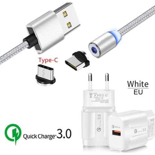 Magnetic USB Type C Charge Wire For Xiaomi Mi 9 Redmi Note 7 8 Samsung A5 2017 A70 M30s Google Pixel 4 3 2 XLQC 3.0 Fast Charger