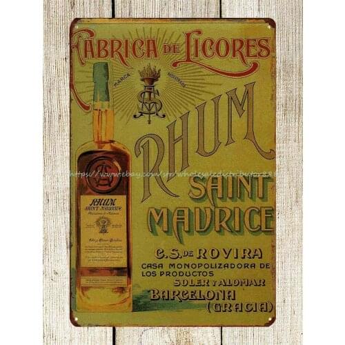 Accent decor Fabrica de Licores Rhum Saint Maurice metal tin sign