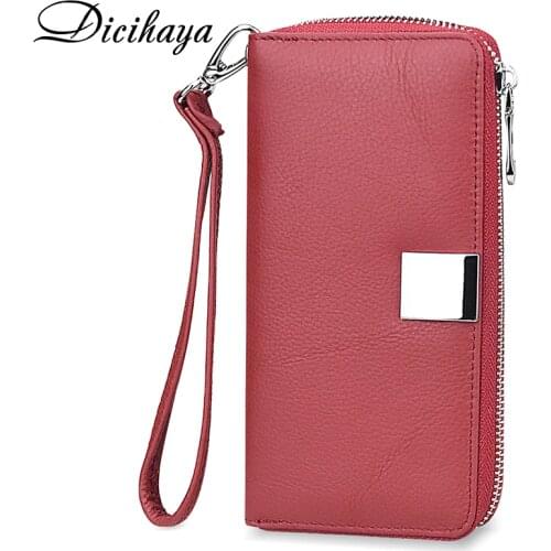 DICIHAYA Fashion Leather Women Clutch Wallets Handbag Coin Purse Multiple Card Holder Pocket Long Female Purse With Phone Bag