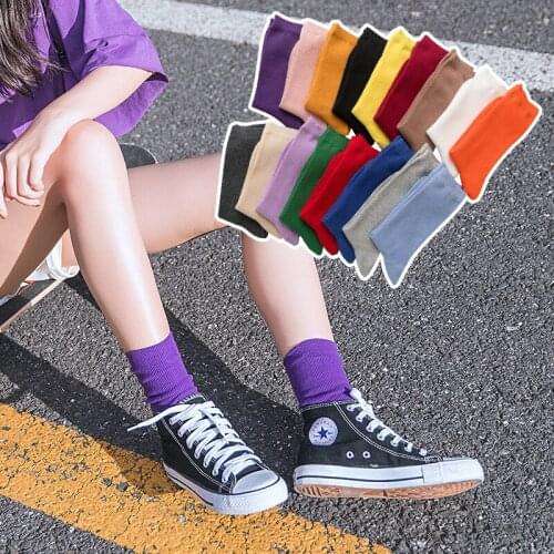 5 pairs/new pile pile socks women cotton autumn/winter cotton candy medium hose hose college wind warm draw socks