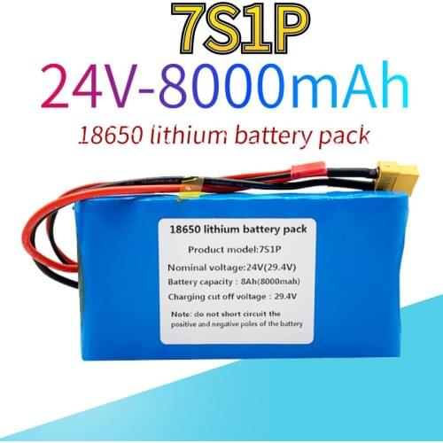 New7s1p 24V 8000mah 18650 lithium ion battery pack is suitable for scooter toy bicycle with built-in BMS and charger sales