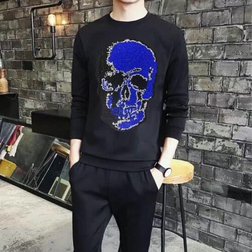 Autumn Men Tracksuit Rhinestone Hot Sale Hoodie And Pants Youth Sports Shirt Fitness Comfortable Hoody Hip Hop Tops New 2021