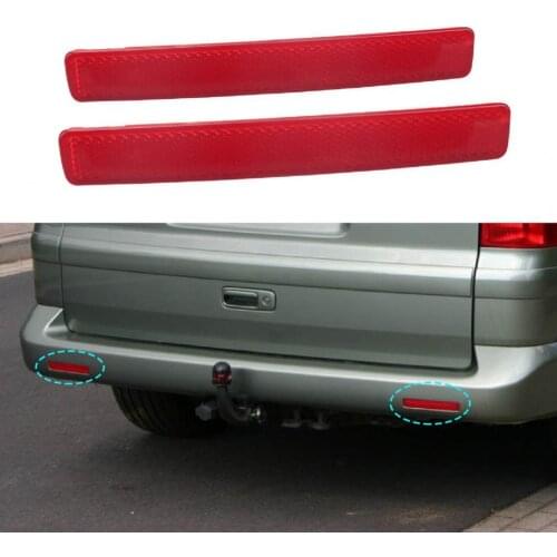 2Pcs Rear Bumper Reflector Modified Red Bumper Reflector Lamp Strips 7E0945105C 7E0945106C for T5 2003-2009