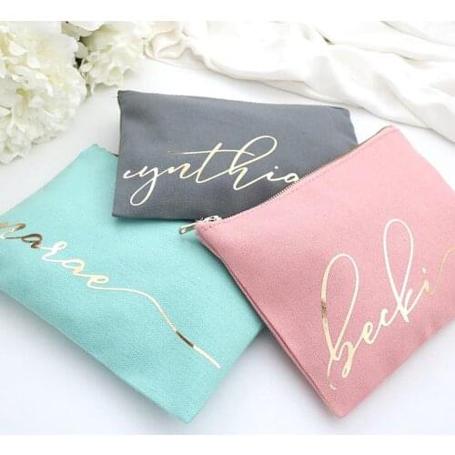 Personalize any name Monogram Makeup Cosmetic Bag - Cursive Script CUSTOM NAME Cosmetic Bag - Best Friend Gift, Bridesmaid Gifts