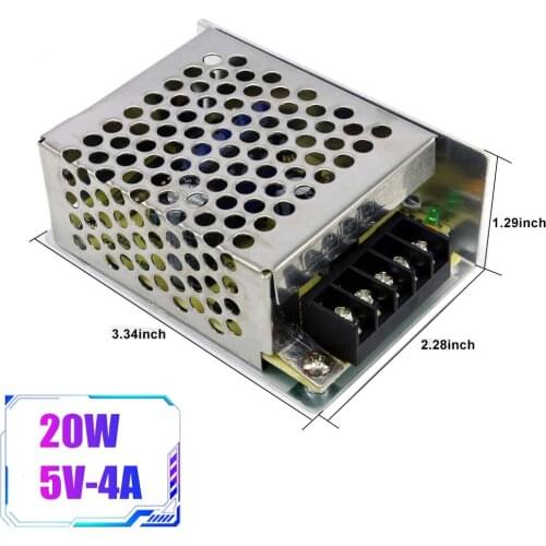 S-20-5 DC 5V 4A 20W Switching Power Supply Lighting Transformer For LED Strip Light Switching Power Adapter Driver