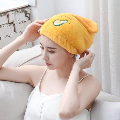 Dry Hair Cap Cute Embroidery Shower Cap Thickened Head Scarf Super Absorbent Quick-drying Cap Dry Hair Towel Use After Shower