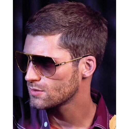 FEISHINI Pilot Celebrity Sunglasses Men Brand Design Retro Metal Frame Gradient Lens Fashion Male Sun glasses Shield Original