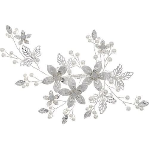Bridal Hair Wedding Comb Flower Hair Accessories Jewelry for Woman Wedding Clip Rhinestone Head-Pieces Crystal