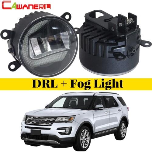 Cawanerl For Ford Explorer 2011 2012 2013 2014 Car LED Fog Light DRL Daytime Running Lamp White 12V Styling High Bright 2 Pieces