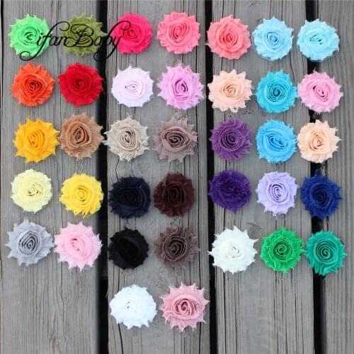Shabby flower trim chiffon flower trim for hair accessories Frayed Fabric Flowers Accessory