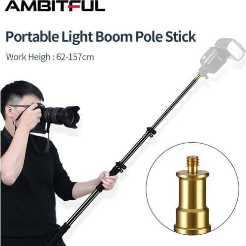 62-157cm / 25.5"-62" Extension Support Rod photography Speedlite Flash Stick Rod Studio Microphone Boom Pole Handheld Grip