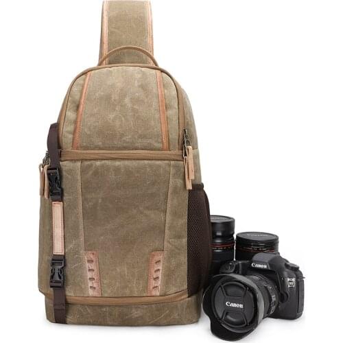 Waterproof Batik Canvas Photography Bag Outdoor Wear-resistant Large Photo Camera Backpack Men for Fujifilm Nikon Canon Sony