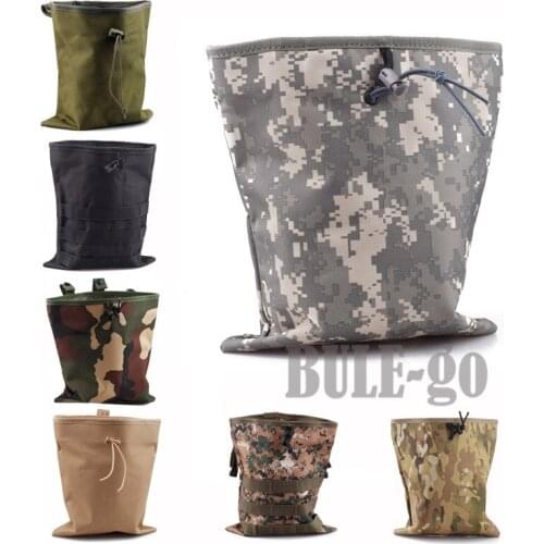 Military Molle Dump Drop Pouch Magazine Recycling Bag Foldable EDC Paintball Utility Hunting Outdoor Belt Bag