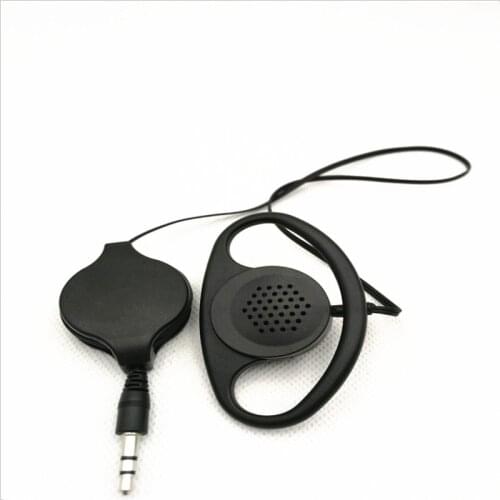 Retractable Stereo Soft Hook Earbud Headset Single Side earphone D shape earpiece For Tour Guide System Musuem Conferences
