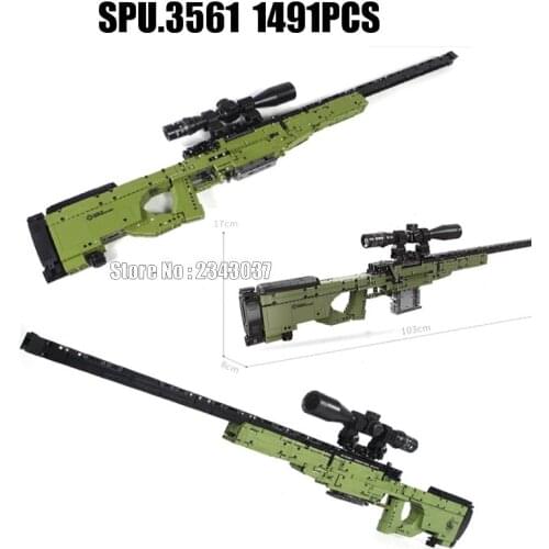 863pcs/1491pcs Military M1897 Winchester Shotgun Shot Gun Sniper Rifle Telescope Bullet Weapon Building Blocks Toy