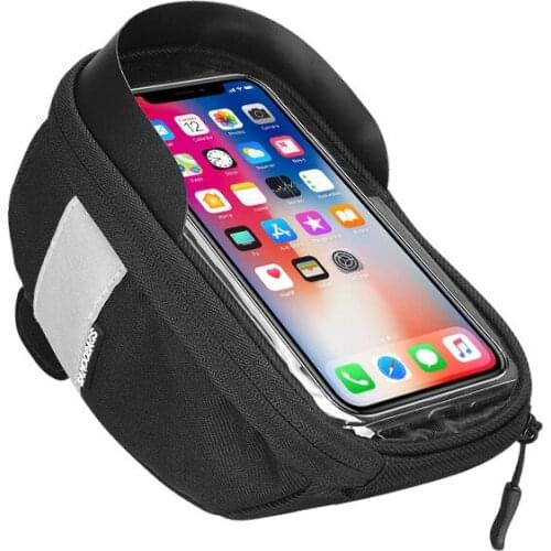 1.5L Big Capacity Bike Bicycle Bag Water-proof Wind-proof Mobile Phone Front Frame Top Tube Cycling Canvas Bag Accessories