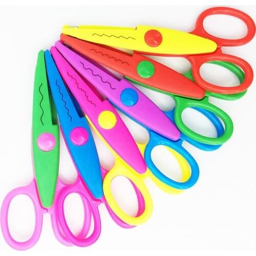 1 Pcs 6 Styles Selection Lace DIY Plastic Metal Scissors Scrapbook Paper Photo Tools Diary Decoration Safety Scissors