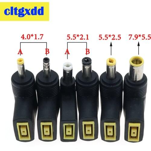 1pc Laptop DC Adapter Square Female to DC 7.9*5.5 5.5*2.5 5.5*2.1 4.0*1.7 mm Male Power Plug Connector Charging Converter