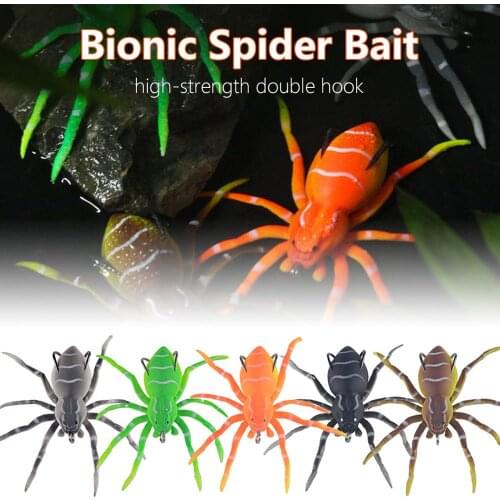 1pc Bionic Spider Fake Bait Fishing Lure Frog Bait Topwater 8cm 7g Artificial Soft Lure Trout Carp Fishing Tackle Treble Hooks