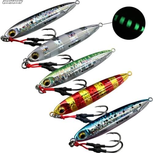 1 piece Metal Spoon Lure 60g 2.12oz Fishing Jigging Spoon Bait Fishing Hard Lure with Treble Hooks for Bass Fishing