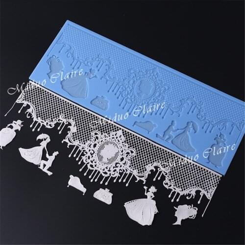 1 PC Propose Marriage Silicone Lace Mat Rose Fondant Mold Birthday Cake Decorating Tools Wedding Cake Decoration