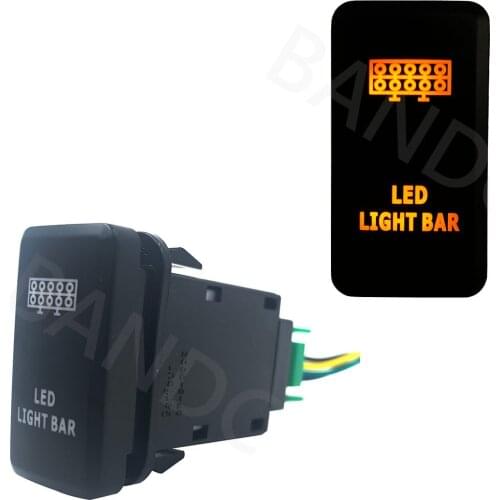 Orange Led Lamp,Car LED LIGHT BAR Push Switch for Toyota Hilux KUN26R, GGN15R, GGN25R 2005-Current, 3Amp 12V,+ Wiring Connector
