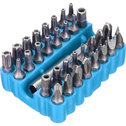 33pcs Tamper Proof CRV6150 Torx Hex Star Bit Set with Magnetic Holder for Any Drills Screwdriver Nutdrivers Bits Hand Tools