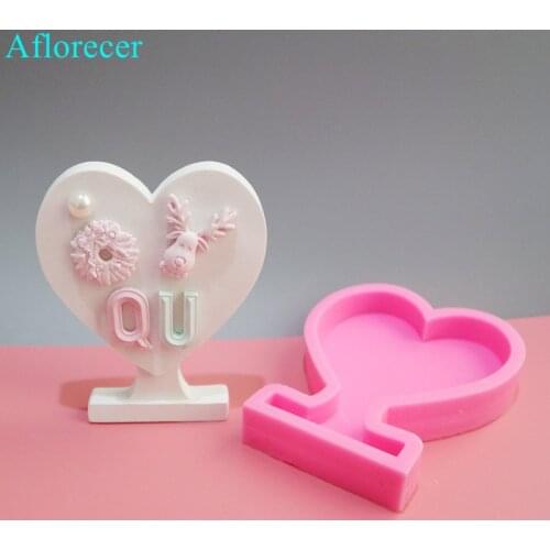 3D Heart Aroma Gypsum Plaster Silicone Mold For Car Decoration Love Heart Silicone Mold