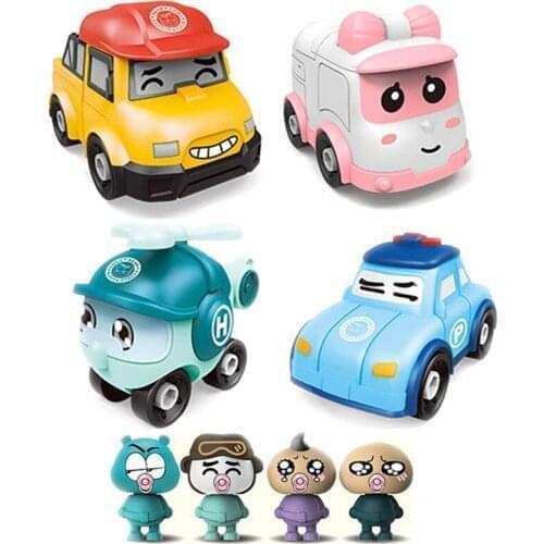 4Pcs/Set Cartoon Car Toys Disassembling DIY Children Assembly Toy Vehicle Model Building Kits Creative Tool Puzzle Toys For Kids