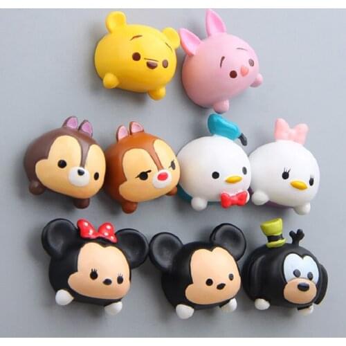 4pcs/set Mickey Minnie Christmas Style Piles Of Music Pvc Sticker/Magnetic Stiker Paternity Action Figure Toys Gift Style Random