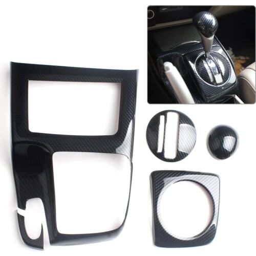 5Pcs Black Car Automtic Gear Shift Frame Cover Trim Left Hand Drive Fit For Honda Civic 2006 2007 2008 2009 2010 2011