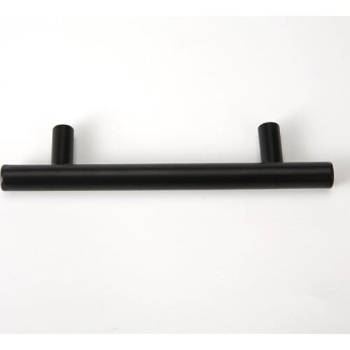 5 Pcs Cabinet Wardrobe Door Stainless Steel Black Handle Cabinet Drawer Pulls Furniture Hardware Parts