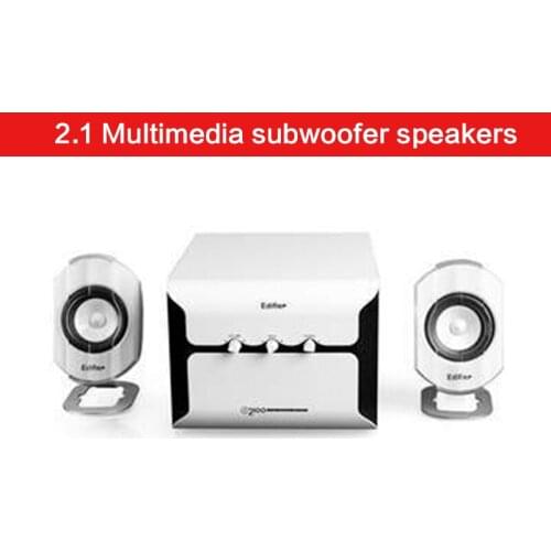 28W Active Speaker Subwoofer E2100 Multimedia Computer Speaker Home Audio Speaker Small Speaker with Tone Knob 85dB