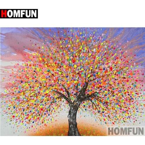 HOMFUN Diamond Embroidery "Tree landscape" Pattern DIY 5D Diamond Painting Needlework Cross Stitch Full Drill Painting A30037
