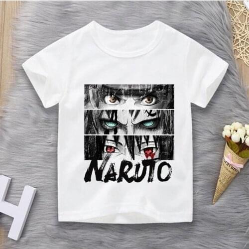 Bandai Boys and Girls Naruto Clothes New Harajuku Style Classic Japan Cartoon Printing T-Shirt T-Shirt Kids Baby Summer Clothing