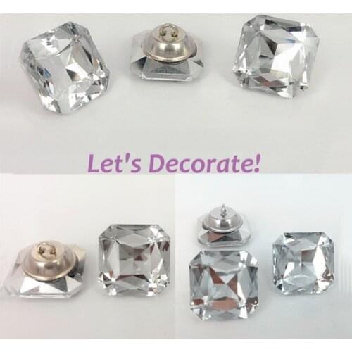 Free shipping 50CS/LOT 18MM-23MM Square Crystal Glass Buttons For Sofa Industry Or Other Decoration Fileds