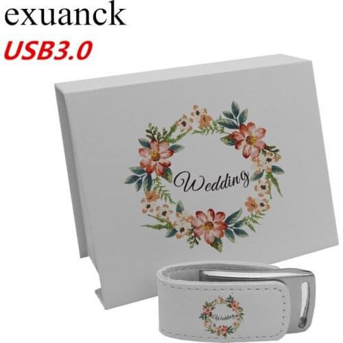 Over 10PCS free LOGO) USB 3.0 leather shell model + BOX pendrive 4GB 8GB 16GB 32GB 128GB usb flash drive U disk gift