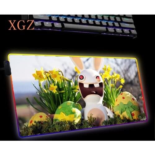 XGZ XXL rabbit Anime Mouse Pad Lockedge Large Game MousePad RGB USB LED Backlit Csgo Rubber Computer Keyboard Desk Mat Xl