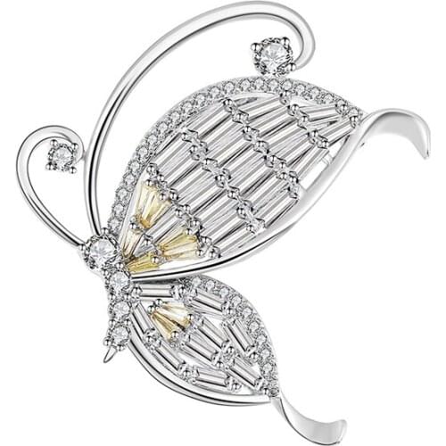 High Quality Copper Zircon Brooch Pin Trend Personality Nature Animal Butterfly Brooch Dress Best Wedding Birthday Gift